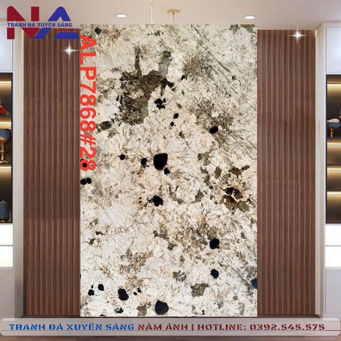 Tranh đá thạch anh xuyên sáng NA-VT05 | dáng ngang