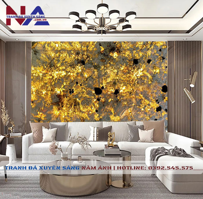 Tranh đá thạch anh xuyên sáng NA-VT05 | dáng ngang