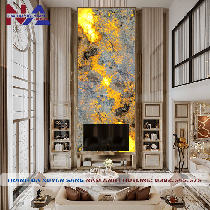 Tranh đ&aacute; v&aacute;ch Tivi bằng đ&aacute; xuy&ecirc;n s&aacute;ng đẹp nhất hiện nay