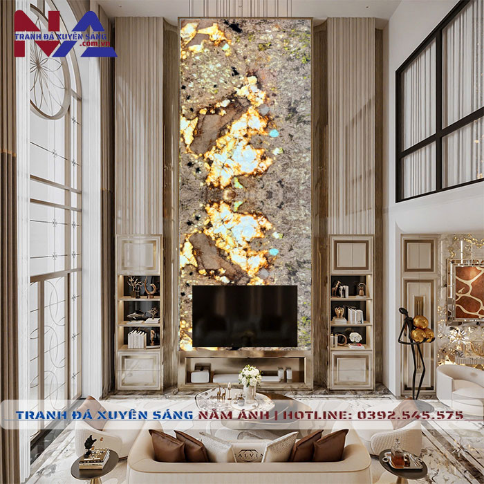 Tranh đ&aacute; v&aacute;ch Tivi bằng đ&aacute; xuy&ecirc;n s&aacute;ng đẹp nhất hiện nay