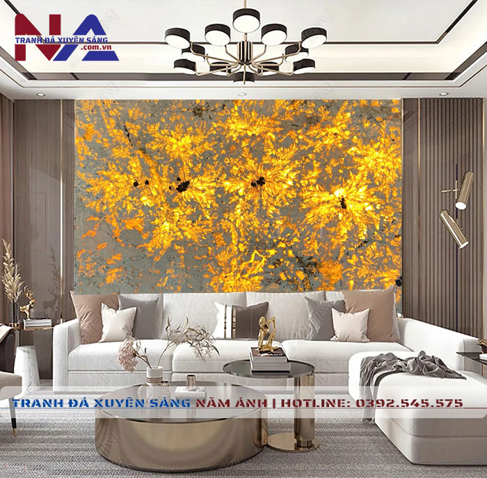 Tranh đá thạch anh xuyên sáng NA-TC08 | dáng ngang