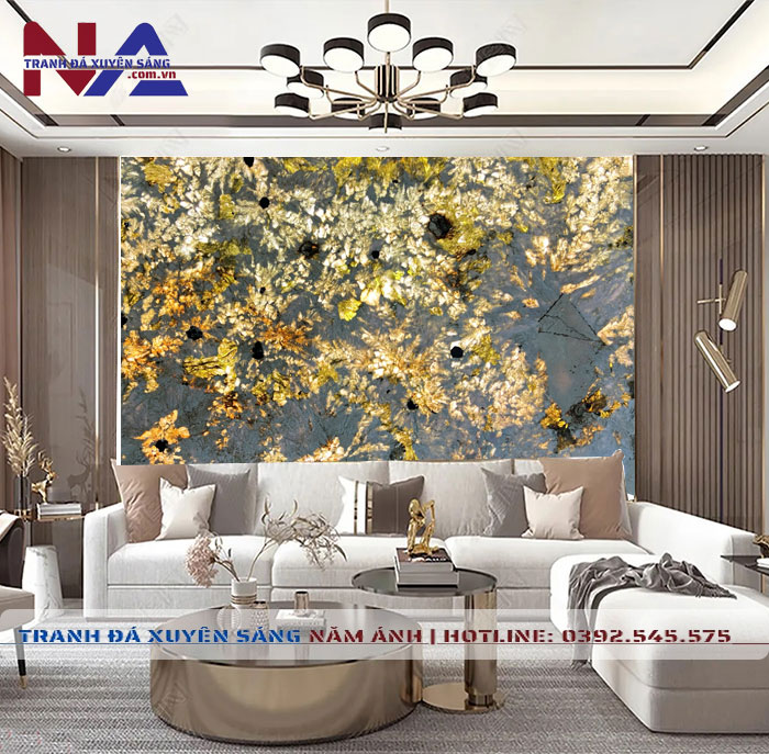 Tranh đá vách sofa xuyên sáng NA-TC26 | Dáng ngang