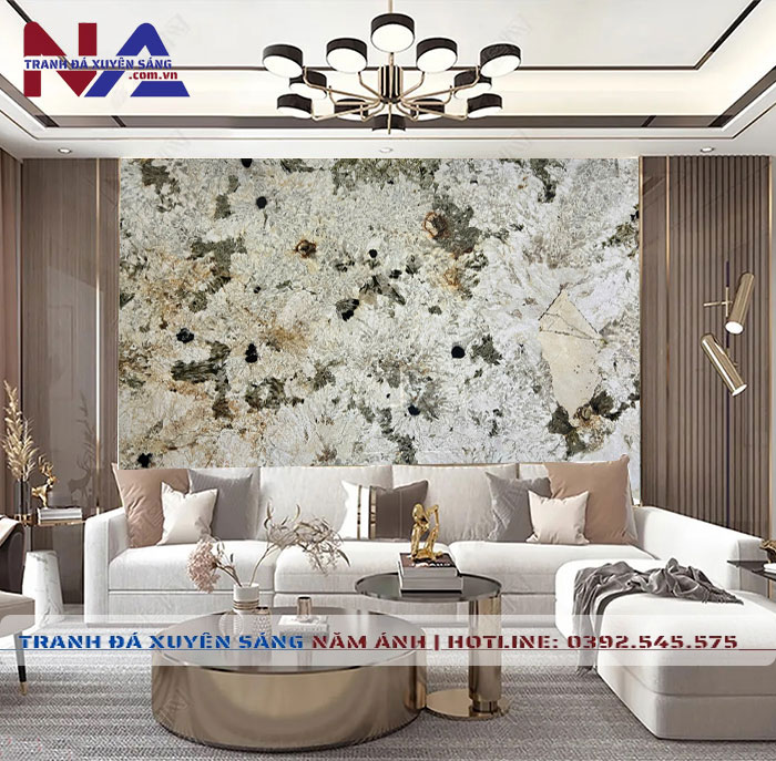Tranh đá vách sofa xuyên sáng NA-TC26 | Dáng ngang