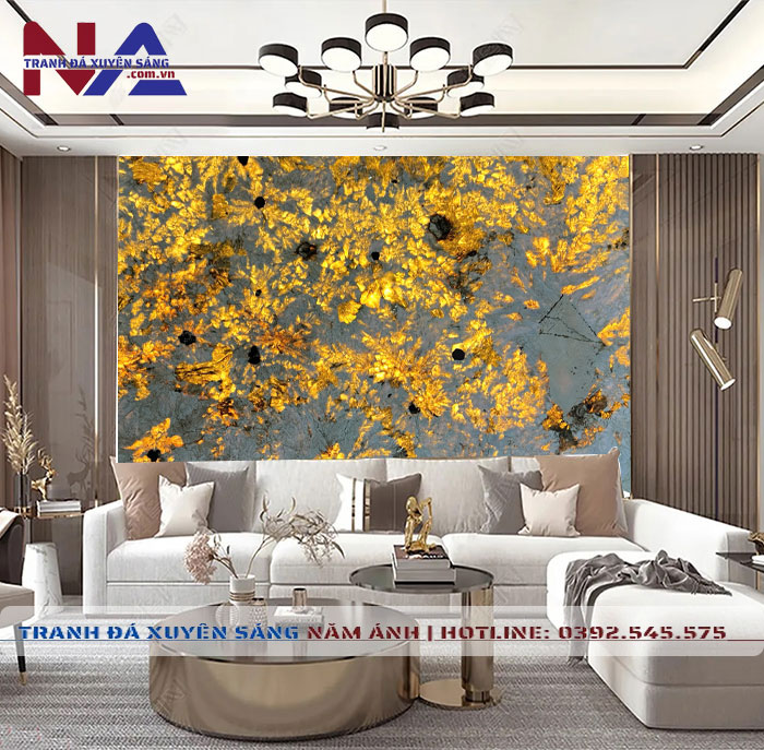 Tranh đá vách sofa xuyên sáng NA-TC26 | Dáng ngang