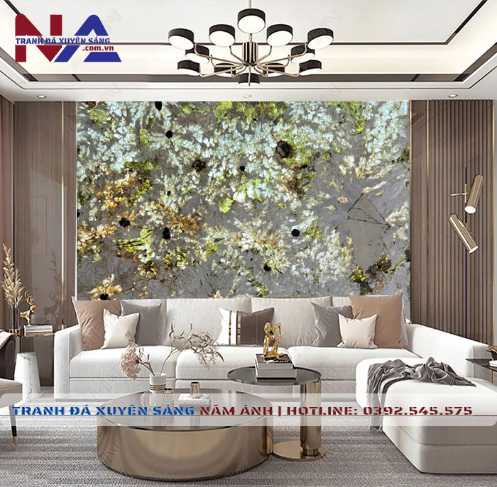 Tranh đá vách sofa xuyên sáng NA-TC26 | Dáng ngang