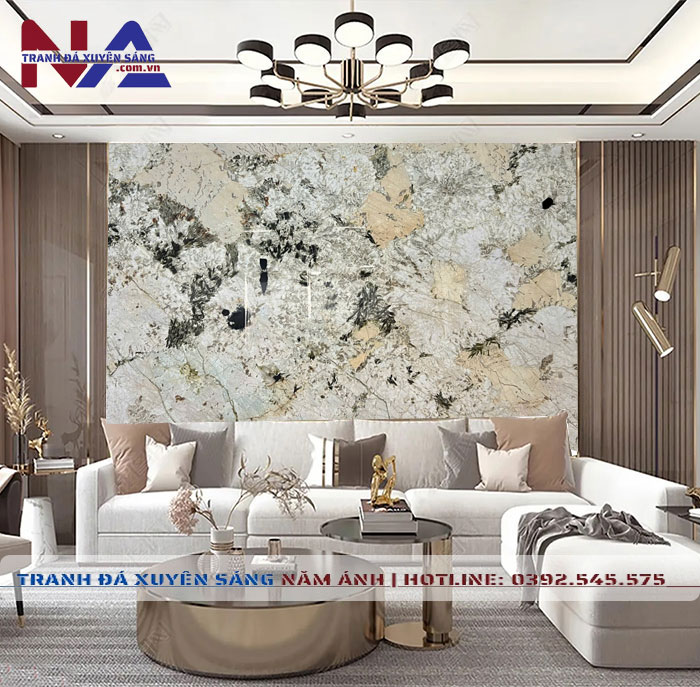 Tranh đá vách sofa xuyên sáng NA-TC28 | dáng ngang
