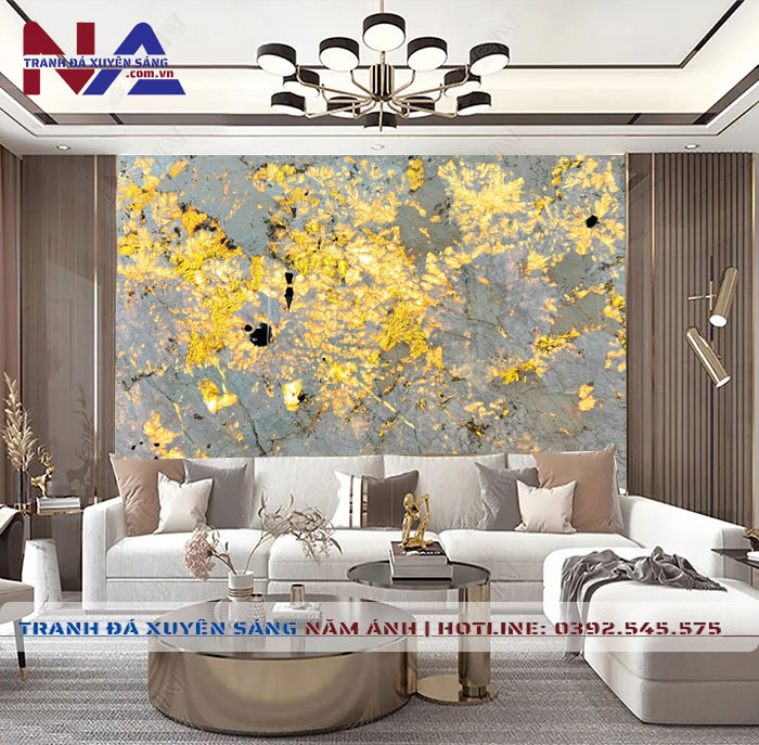 Tranh đá vách sofa xuyên sáng NA-TC28 | dáng ngang