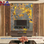 Tranh đá vách tivi xuyên sáng NA-TC25 | Dáng đứng
