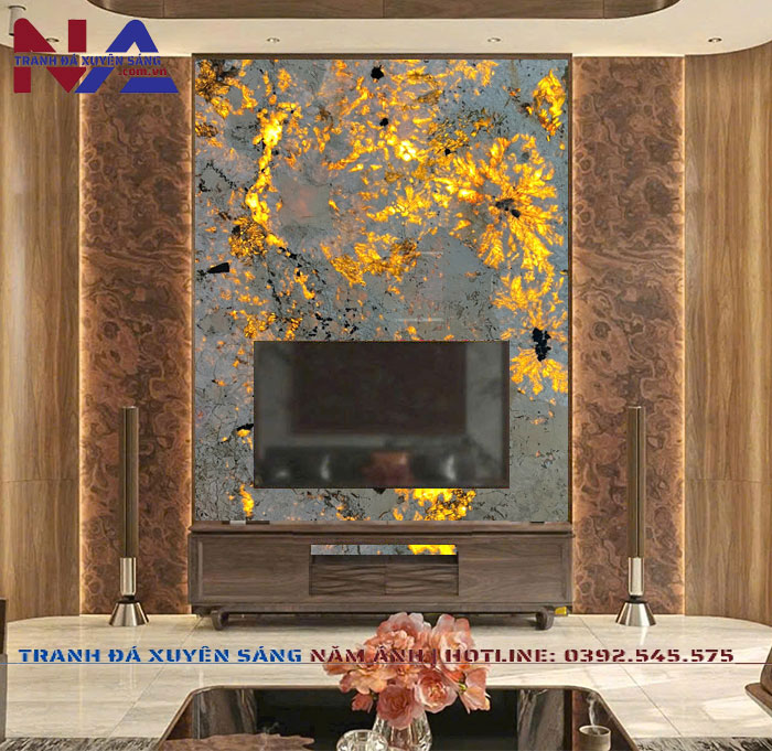 Tranh đá vách tivi xuyên sáng NA-TC25 | Dáng đứng