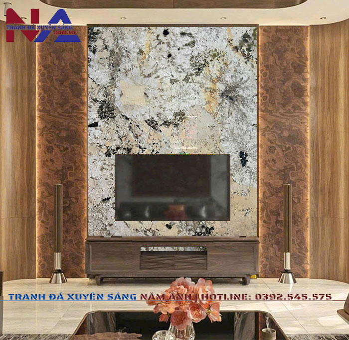 Tranh đá vách tivi xuyên sáng NA-TC25 | Dáng đứng