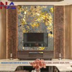 Tranh đá vách tivi xuyên sáng NA-TC25 | Dáng đứng