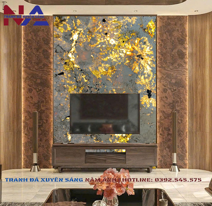 Tranh đá vách tivi xuyên sáng NA-TC25 | Dáng đứng