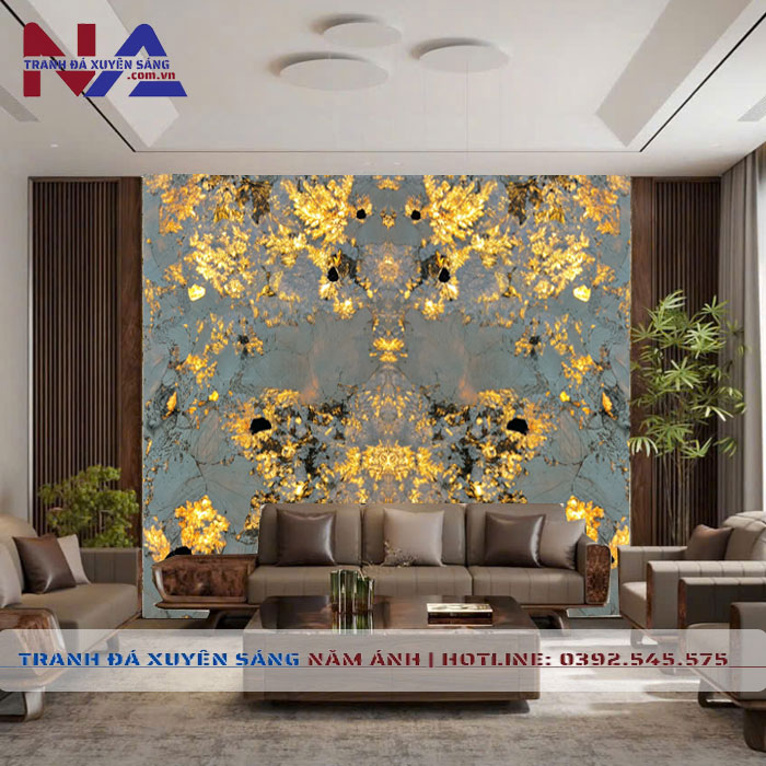 Tranh đá đối xứng vách sau Sofa DX-TC25