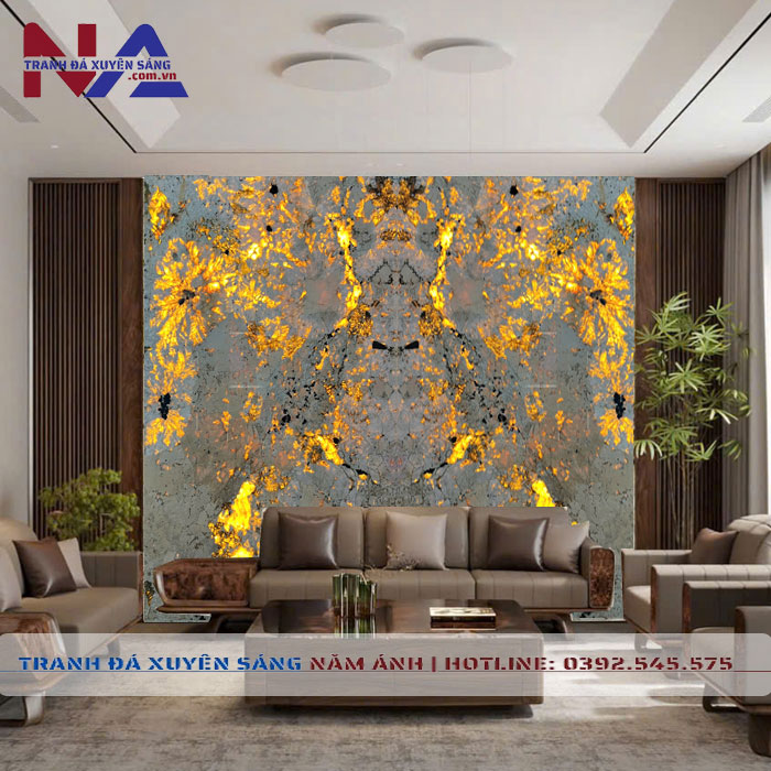 Tranh đá đối xứng vách sau Sofa DX-TC26