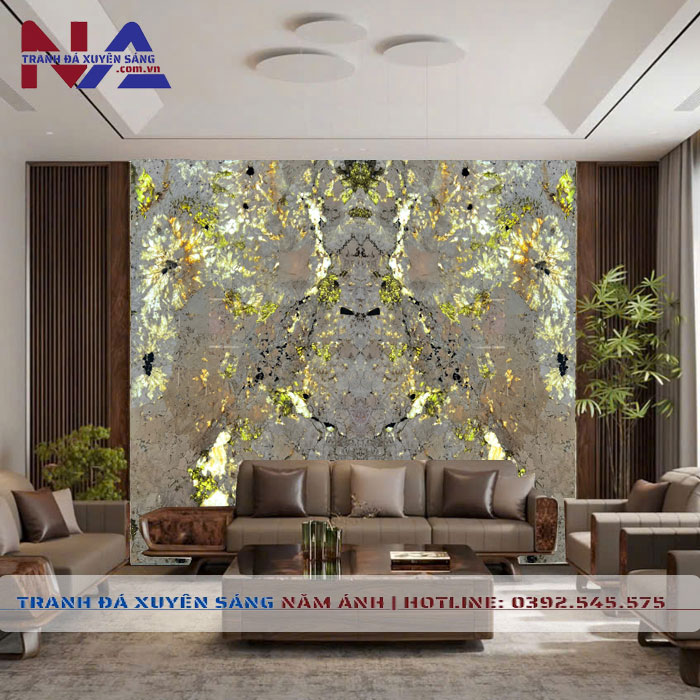 Tranh đá đối xứng vách sau Sofa DX-TC26