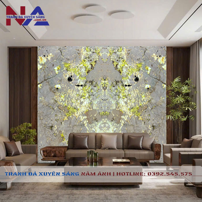 Tranh đá đối xứng vách sau Sofa DX-TC27