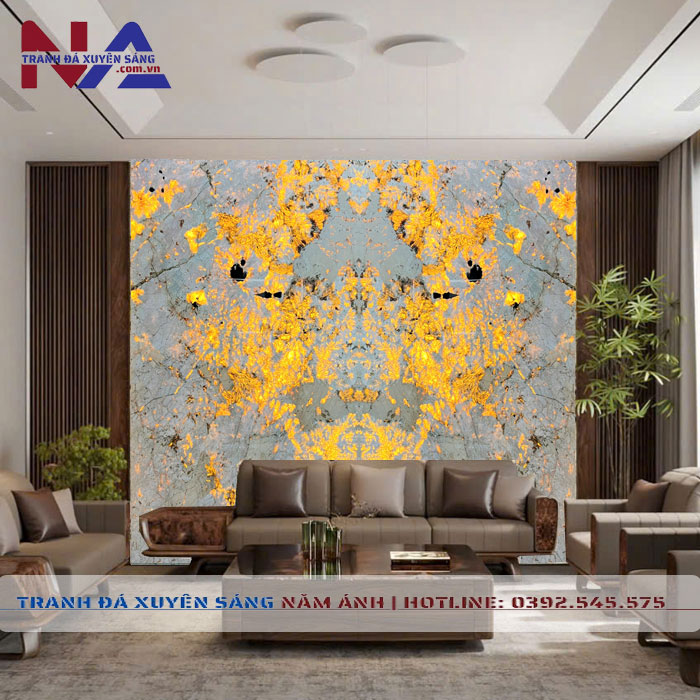 Tranh đá đối xứng vách sau Sofa DX-TC27