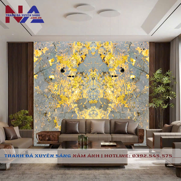 Tranh đá đối xứng vách sau Sofa DX-TC27