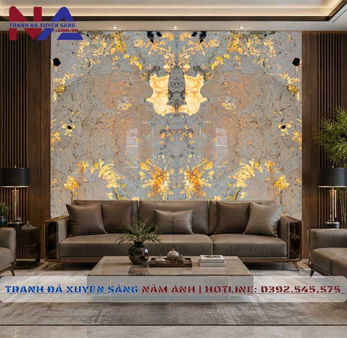 Tranh đá đối xứng vách sau Sofa DX-TC28