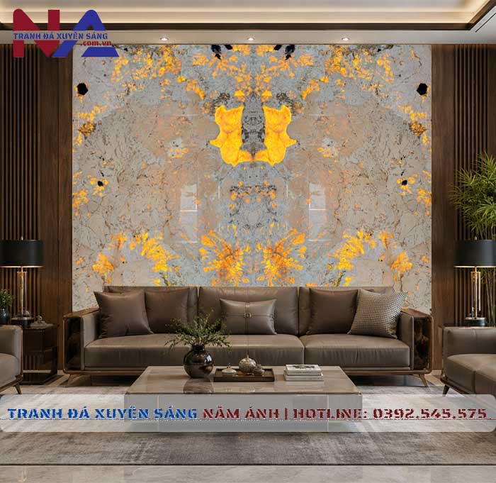 Tranh đá đối xứng vách sau Sofa DX-TC28